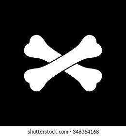 crossed bones vector icon isolated on black