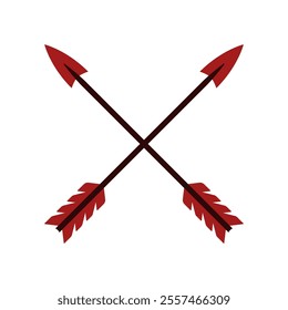 Crossed bow arrows icon. Colored silhouette. Front side view. Vector simple flat graphic illustration. Isolated object on white background. Isolate.
