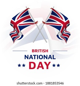 Cruzaron los postes de banderas británicas. plantilla para el día de la independencia, diseño de afiches del Día Nacional. ilustración vectorial EPS 10