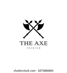  Crossed Broad Axe, Medieval Axe, Battle Axe, Executioner Axe in Vector