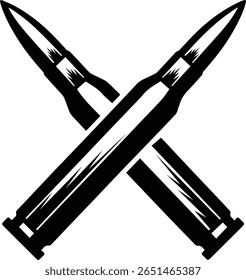 Vector de bala cruzada: símbolo táctico de munición para logotipos militares, pegatinas de caza y archivos de Cricut