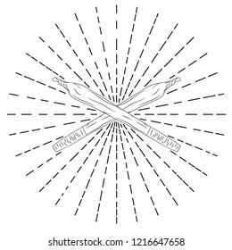 Crossed cannabis spliffs. Marijuana cigarette rolled. Vector illustration.