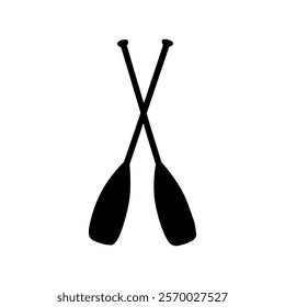 Crossed canoe boat paddle silhouette vector illustration design on white background.