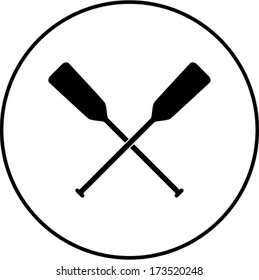 crossed canoe paddles symbol