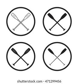 crossed canoe paddles symbol vector
