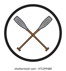 crossed canoe paddles symbol vector