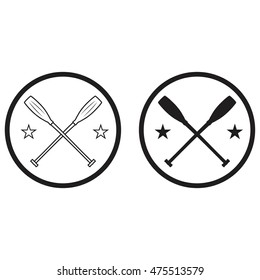 crossed canoe paddles symbol vector