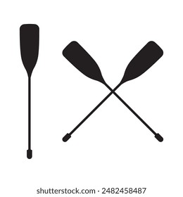 Crossed canoe paddles vector icon, Crossed boat paddles vector icon set. Water oars icon. oars glyph icon