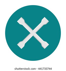 Crossed car wrench flat icon