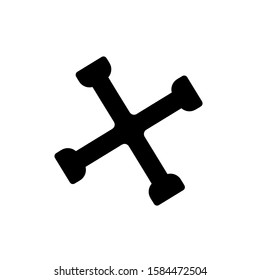 Crossed car wrench icon, vector illustration. Flat design style. vector crossed car wrench icon illustration isolated on White background, crossed car wrench icon Eps10. 