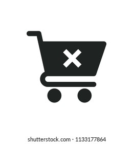 crossed cart vector icon