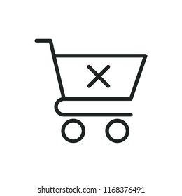 crossed cart vector icon