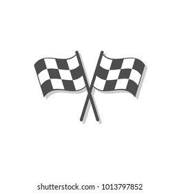 Crossed checkered flags. Finish user interface race icon