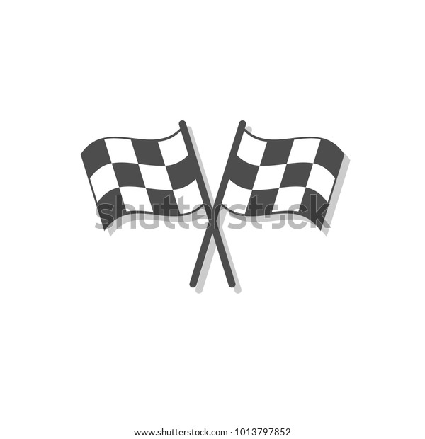 Crossed\
checkered flags. Finish user interface race\
icon