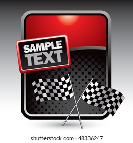 crossed checkered flags red stylized template
