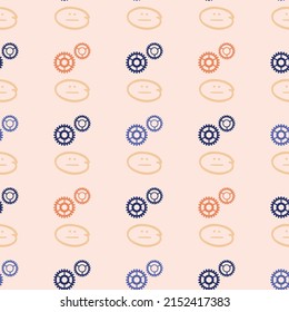 Crossed circle pattern. Organic round shapes circles soft gold matte blue powder pink. 