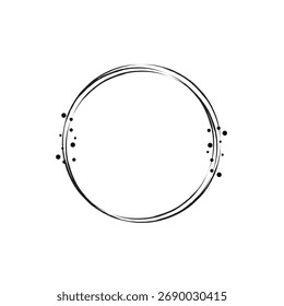 Crossed circles with dots. vector symbol logo.