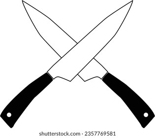 crossed cleavers knives icon. cleaver knife stamping sign. crossed kitchen knife symbol. lumberjack and butcher cooking logo. flat style.