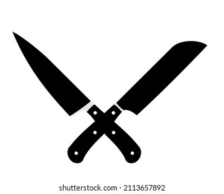 Crossed Cleavers Knives Vector Illustration Chopping Stock Vector ...