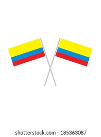 Crossed Colombian Flags - Vector