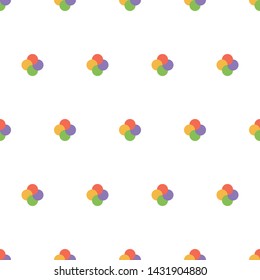 crossed color circles seamless pattern with white background. abstract vector texture for packaging, clothes, pattern on paper, wrappers
