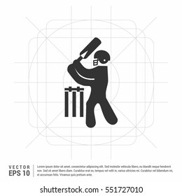 Crossed cricket bats with ball

