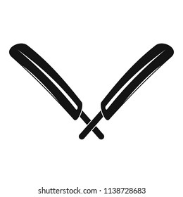 Crossed cricket bats logo. Simple illustration of crossed cricket bats vector logo for web design isolated on white background