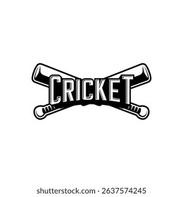 crossed cricket sticks on white background