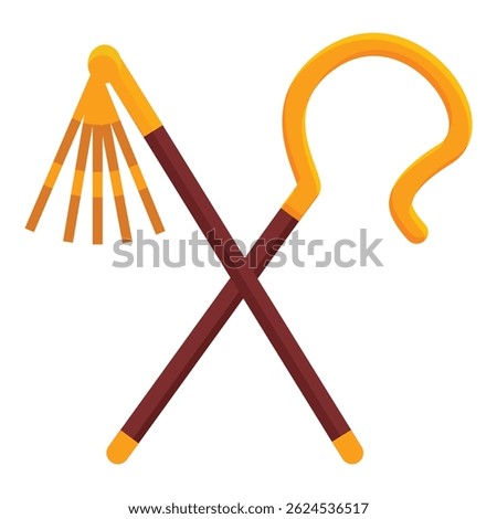 Crossed crook and flail representing power and royalty in ancient egypt