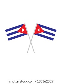 Crossed Cuban Flags - Vector