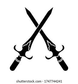 crossed of dagger or short knife for stabbing flat icon for apps and websites