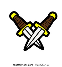 Crossed dagger t-shirt design illustration