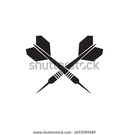 Crossed dart silhouette vector flat illustration design on white background