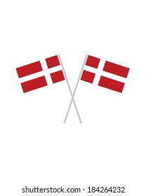 Crossed Denmark Flags - Vector