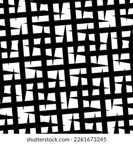 Crossed diagonal lines seamless pattern. Angled stripes ornament. Linear motif. Pinstripes print. Striped background. Tilted line shapes wallpaper. Slanted stripe figures backdrop. Vector art.