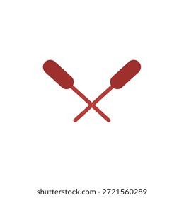 Um ícone de bastões de tambor cruzado representando a bateria tradicional, ritmo, performance musical e celebrações culturais. Adequado para designs de festivais, eventos culturais, ilustrações musicais, ícones de interface do usuário e recursos visuais criativos.