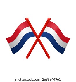  Crossed dutch flags - vector illustration