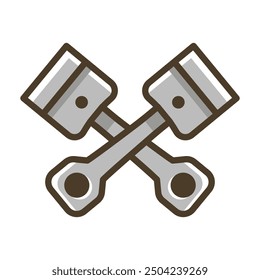 crossed engine pistons badge illustration