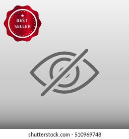 Crossed Eye Vector Icon Illustration