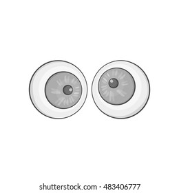 Crossed eyes icon in black monochrome style isolated on white background. Trick symbol vector illustration