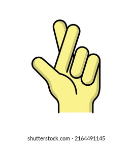 Designvorlage für gekreuzte Fingersymbole, Vektorgrafik