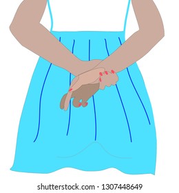 Crossed Fingers Behind Back Vector Graphics