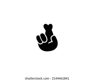 Crossed fingers emoji gesture vector isolated icon illustration. Crossed fingers gesture icon
