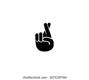 Crossed fingers emoji vector isolated icon illustration. Crossed fingers emoticon