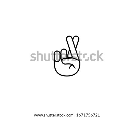 Crossed fingers emoji vector isolated icon illustration. Crossed fingers emoticon