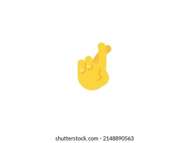 Crossed Fingers Gesture Emoticon. Vector Crossed Fingers Emoji