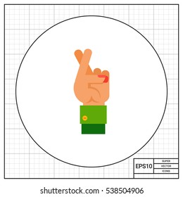 Crossed Fingers as Good Luck Concept Icon