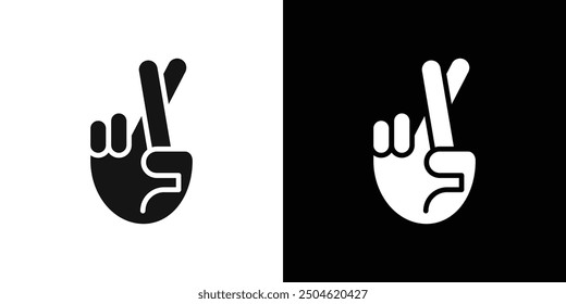 Crossed fingers icon Symbol mark in filled style