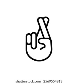 Crossed fingers icon Thin vector set