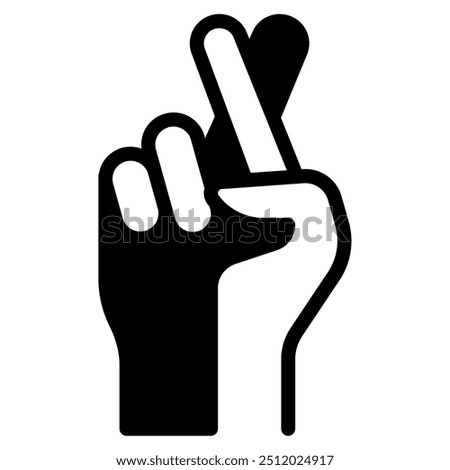Crossed fingers icon for web, app, infographic, etc